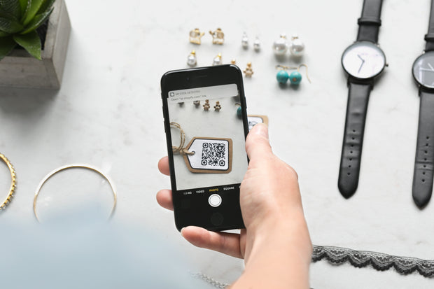mobile phone with qr code image